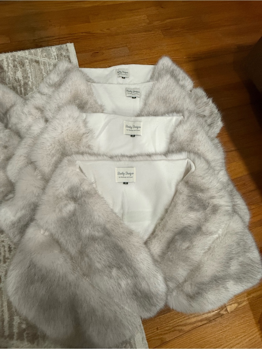 Light Gray Faux Fur Capelet - Plush V-Neck Wrap